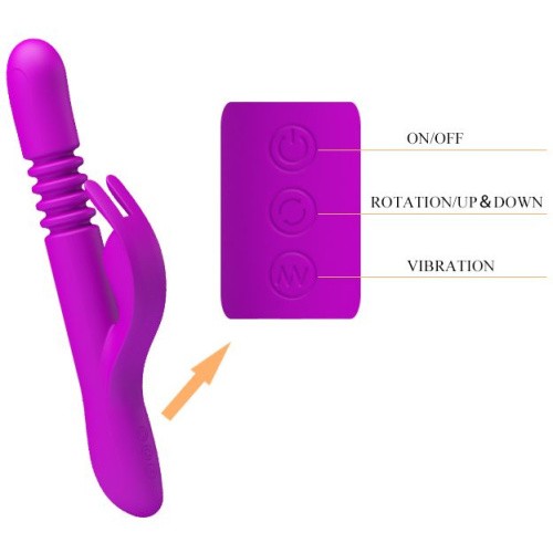 Pretty Love Donahue Vibrator Pink - Вібратор-кролик з поступальним рухом, 26.8х3.4 см (фіолетовий) - купити в Україні | Секс шоп SEX-SHOP.ua
