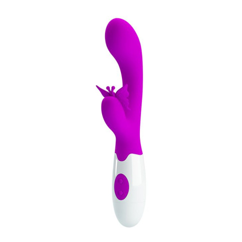 LyBaile Pretty Love Butterfly Kiss Vibrator - вибратор кролик с бабочкой и 30 режимами, 19.9х3.1 см (фиолетовый)