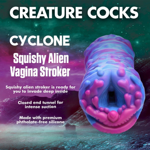 CC Cyclone Squishy Alien Vagina Stroker - Мастурбатор, 16,5 см (радужный) - sex-shop.ua