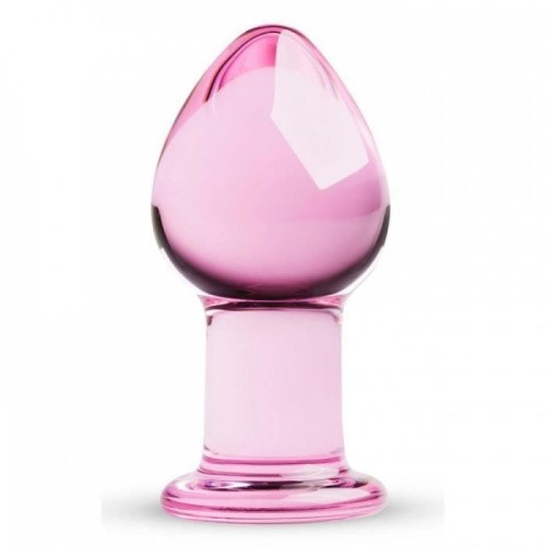 Gildo Pink Glass Buttplug No. 27 розовая анальная пробка из стекла, 8.5х4.3 см - sex-shop.ua