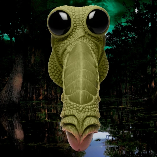 Creature Cocks Swamp Green Scaly Silicone Dildo - фантазійний фалоімітатор, 23.9х5 см (зелений)