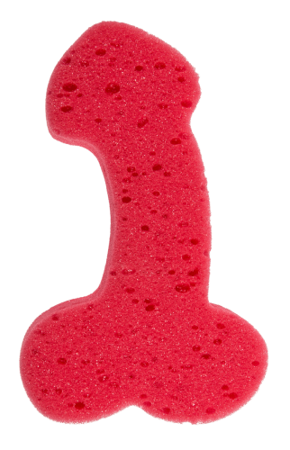 Sponge Willy Red - Губка для ванной в форме пениса, 19 см (красный) - sex-shop.ua