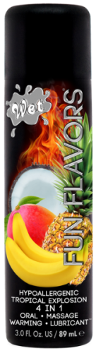 Wet Fun Flavors Tropical Fruit Explosion - Съедобный лубрикант 4 в 1 на водной основе, 89мл (мультифрукт) - sex-shop.ua