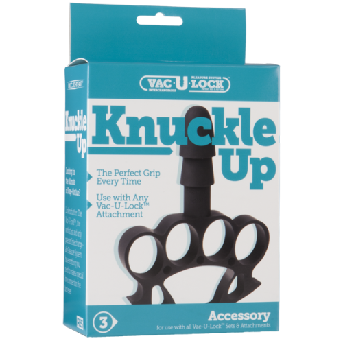 Doc Johnson Vac-U-Lock Knuckle Up - Тримач-кастет для іграшок з кріпленням, 15х7.5 (чорний) - купити в Україні | Секс шоп SEX-SHOP.ua