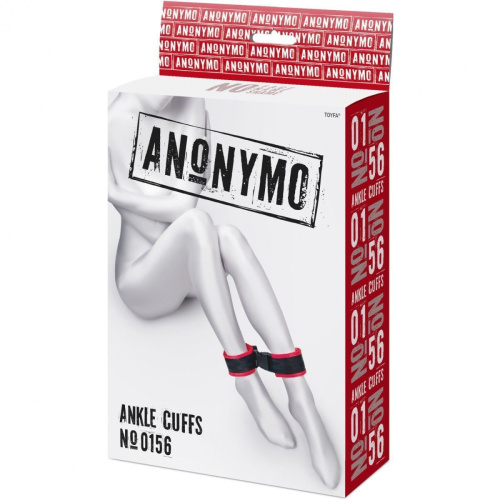 ToyFa Anonymo №0156 - Велюрові кайдани на ноги, 29 см (червоний) - купити в Україні | Секс шоп SEX-SHOP.ua