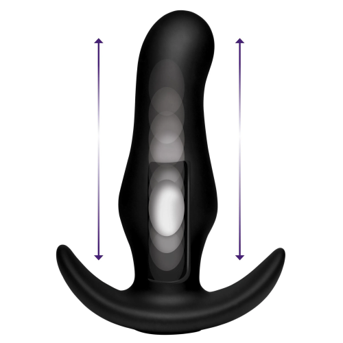 Kinetic Thumping 7X Prostate Anal Plug - анальная пробка с толчковыми движениями, 13.3х4 см (чёрный) - sex-shop.ua