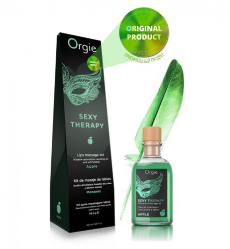 Orgie Sexy Therapy Kissable Apple съедобное масло для массажа поцелуями, 100 мл (зеленое яблоко) - sex-shop.ua