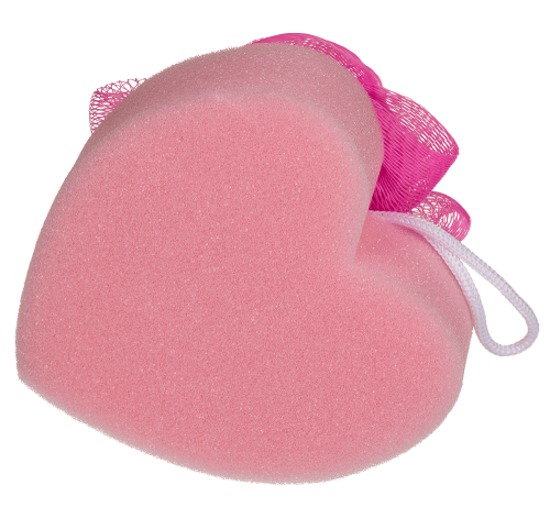 Bath Sponge Heart - Губка для ванной, 12 см (розовый) - sex-shop.ua
