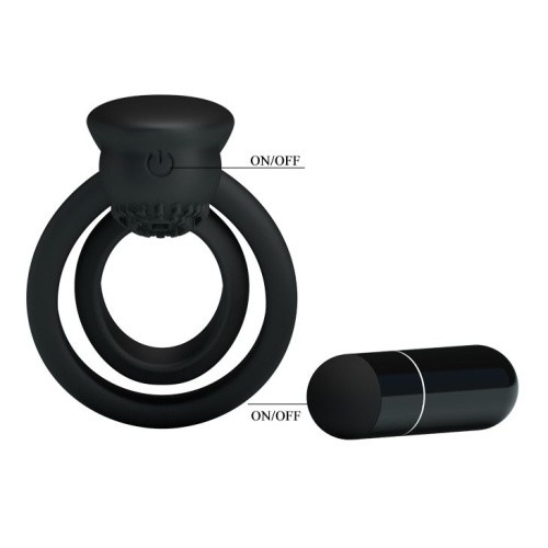 LyBaile Pretty Love Penis Ring Black – віброкільце, 10.5х2.5 см (чорний)