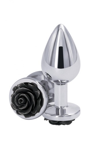 Ns Novelties Rose Buttplug M - Анальна пробка, 7,5 х3,5 см, (срібляста з чорним)