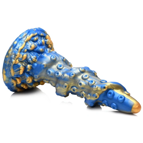 Creature Cocks Lord Kraken Tentacled Silicone Dildo – фантазійний фалоімітатор Кракен, 21.1х5.1 (синій із золотим)