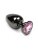 Пикантные Штучки - Большая графитовая анальная пробка с кристаллом в виде сердечка, 8,5Х4 см (розовый) - sex-shop.ua