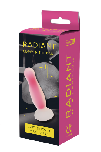 Radiant Glow In The Dark Soft - Анальная пробка, 14,5 см (розовый) - sex-shop.ua