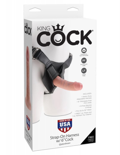 King Cock Strap-on Harness 6" - Страпон, 15,2х4,1 см
