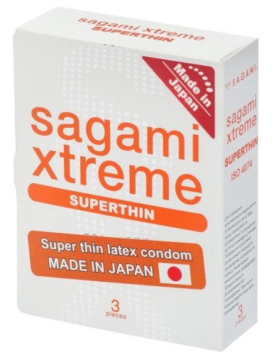Sagami Xtreme Superthhin - Супертонкие латексные презервативы, 3 шт - sex-shop.ua