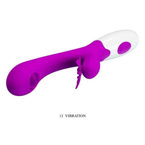 Pretty Love Moth Clitoris Vibrator - вибратор кролик с язычком, 20.7х3.2 см (фиолетовый)