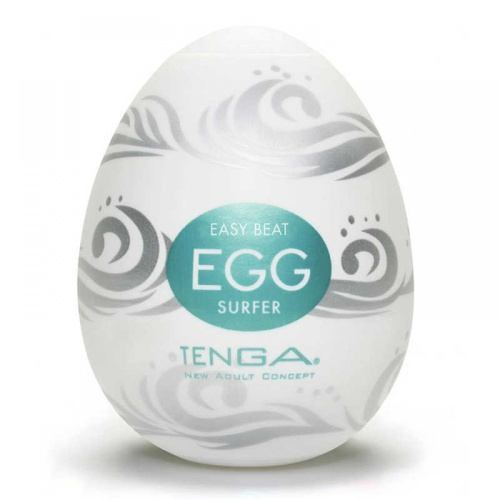 Tenga Egg Hard Boiled Strong Sensations Surfer - Мастурбатор-яйце, 7х5. 3 см (бірюзовий)