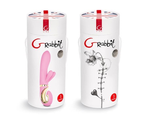 Gvibe Grabbit - вібратор-кролик з трьома моторчиками, 18х3.5 см (рожевий)
