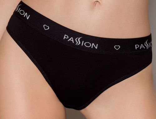 Passion PS004 Panties black трусики-слипы из хлопка с эластаном, L (чёрный) - sex-shop.ua