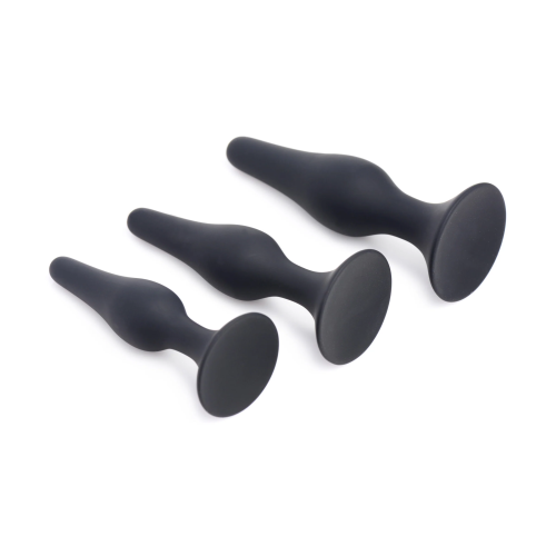 Triple Spire Tapered Silicone Anal Trainer Set - Набір анальних пробок, 3 шт (чорний) - купити в Україні | Секс шоп SEX-SHOP.ua