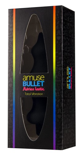 Adrien Lastic Bullet Amuse Black - анальная пробка с вибрацией 14.5х3,9см (чёрная) - sex-shop.ua