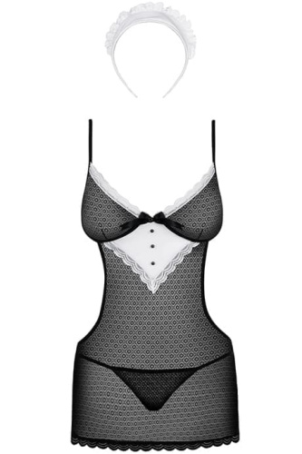 Эротичный костюм горничной Obsessive Maidme chemise (L/XL)