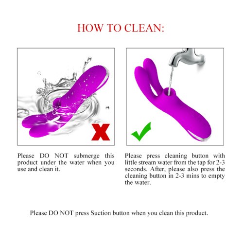 Pretty Love Ralap Vibrator + Suction Purple - Симулятор орального секса для женщин, 16.2х3.7 см (фиолетовый)