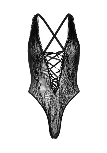 Leg Avenue Floral lace thong teddy - Боді, OS (чорний) - купити в Україні | Секс шоп SEX-SHOP.ua