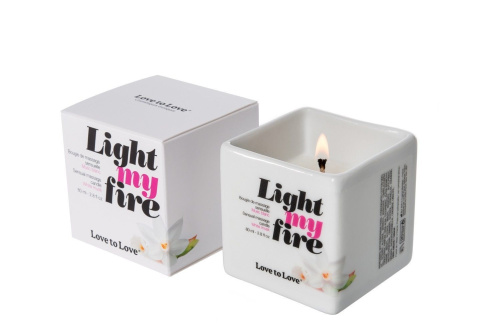 Love To Love Light My Fire White Musk - Массажная свеча с ароматом белого мускуса, 80 мл
