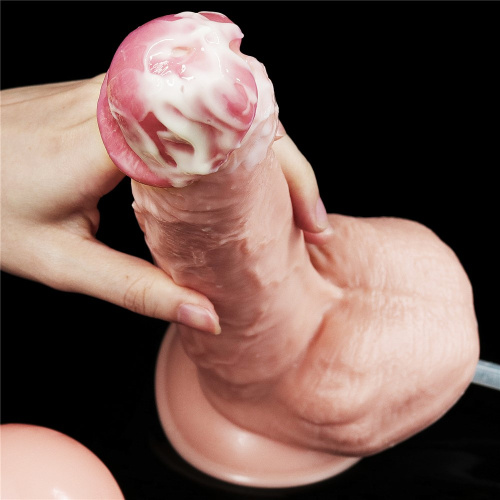 LoveToy Squirt Extreme Dildo Flesh 11 '' - Фаллоимитатор с эякуляцией, 28х4.8 см - sex-shop.ua