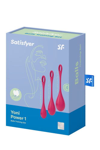 Satisfyer Yoni Power 1 набор йони бусин, диаметр 2-2,5-3 см, (красный) - sex-shop.ua