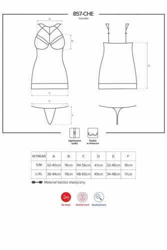 Комплект Obsessive 857-CHE-1 chemise (L/XL)