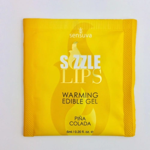 Sensuva - Sizzle Lips Pina Colada - Пробник массажного геля, 6 мл. - sex-shop.ua