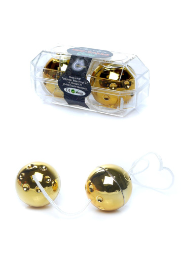 Duo-Balls Gold - Вагинальные шарики, 3,5 см (золотой) - sex-shop.ua