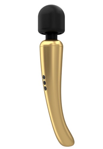 Dorcel Megawand Gold мощный перезаряжаемый вибромассажер 160 режимов, 29.5х5.5 см (золотистый) - sex-shop.ua