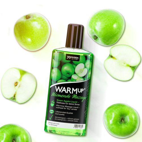 Joy Division Warmup Green Apple - массажное масло с согревающим эффектом и с ароматом яблока, 150 мл - sex-shop.ua