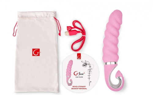Gvibe Gjack 2 - анатомічний вібромасажер, 22х3. 7 см (рожевий)