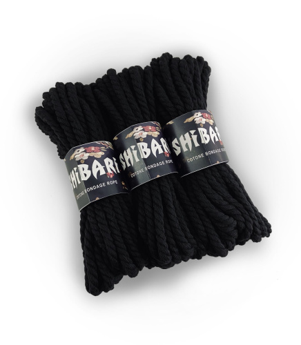 Feral Feelings Shibari Rope - Бавовняна мотузка для Шибарі, 8 м (чорна)