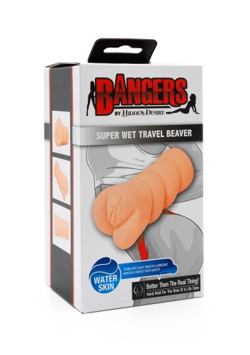 Bangers Super Wet Travel Beaver - реалистичный мастурбатор 13,5х1см (телесный) - sex-shop.ua