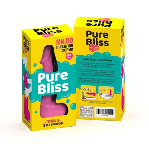 Pure Bliss Big - Крафтове мило-член з присоскою, 18х4.2 см (рожевий)