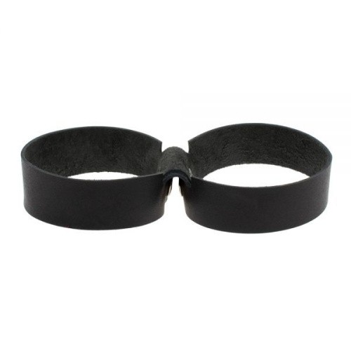 sLash Miracles Smooth Black S - кожаные наручники, 19 см (чёрный) - sex-shop.ua