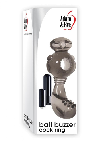 Evolved Ball Buzzer Cock Ring Smoke - виброкольцо, 10х2 (серый) - sex-shop.ua