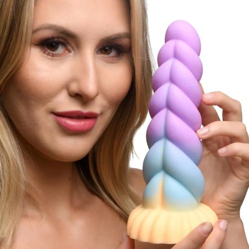 Creature Cocks Mystique Silicone Unicorn Dildo - фантазийный фаллоимитатор в форме рога Единорога, 21х6 см - sex-shop.ua