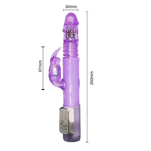 Deluxe Dream Lover Vibrator Purple With Bunny - вібратор-кролик з обертанням, поштовхами та вібрацією, 26х3 см - купити в Україні | Секс шоп SEX-SHOP.ua