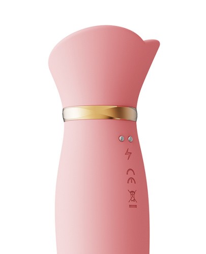 Zalo Rose Rabbit Thruster Strawberry Pink - Мощный пульсатор с нежным дизайном, 25х3.6 см (розовый) - sex-shop.ua