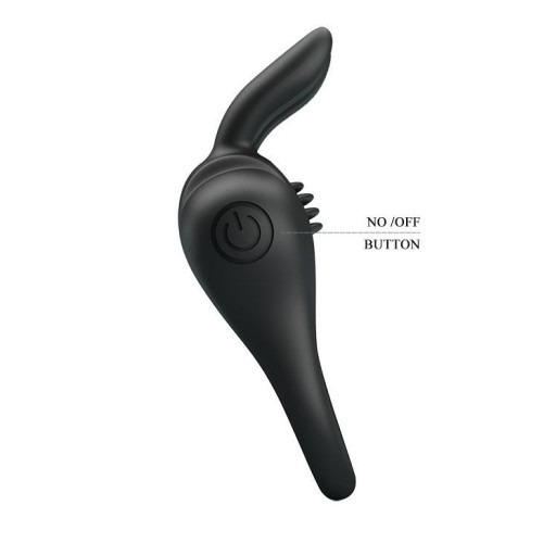 LyBaile Pretty Love Davion Silicone Vibro Ring - виброкольцо, 7.4х3.4 см (черный)