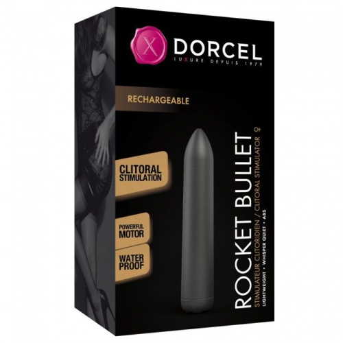 Dorcel Rocket Bullet Black перезаряжаемая вибропуля, 8.7х1.6 см (чёрный) - sex-shop.ua