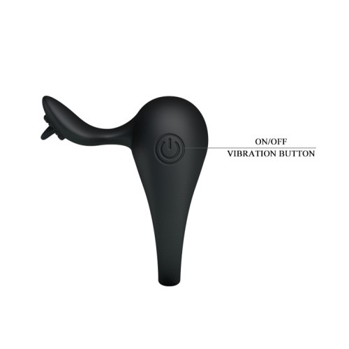 LyBaile Pretty Love Stimulating Tonguo - виброкольцо с язычком, 5х3.1 см (черный)