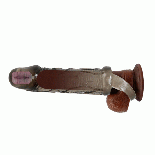 Penis Extended Sleeve, On-Contact Vibration On Top - Насадка на пенис, 13,5 см - sex-shop.ua