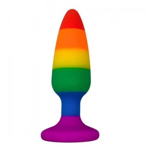 Wooomy Hiperloo Silicone Rainbow Plug L - Анальная пробка, 13.1х3.1 см